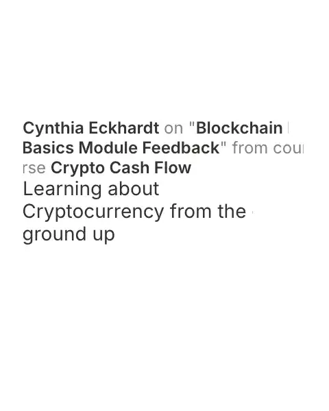 CCF student testimonial: community post from Cynthia Eckhardt