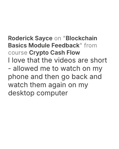CCF student testimonial: community post from Roderick Sayce