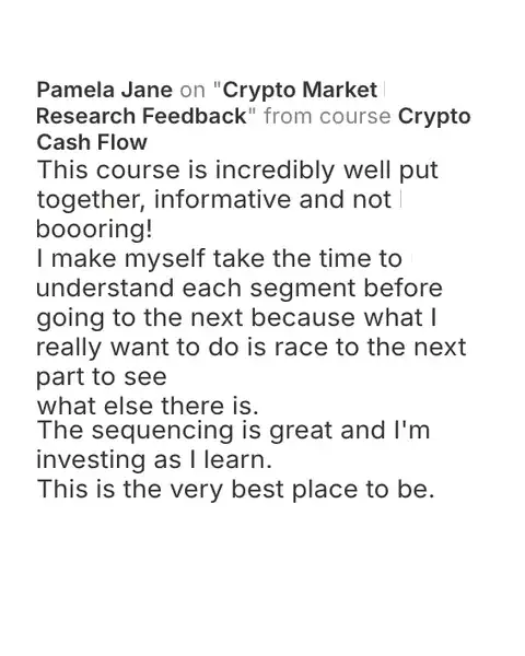 CCF student testimonial: community post from Pamela Jane