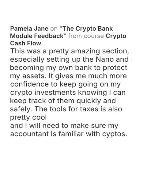 CCF student testimonial: community post from Pamela Jane