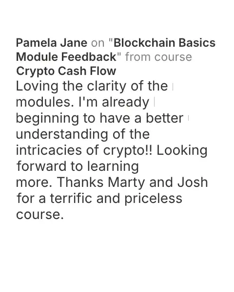 CCF student testimonial: community post from Pamela Jane