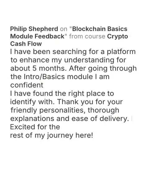 CCF student testimonial: community post from Philip Shepherd