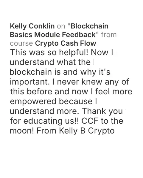 CCF student testimonial: community post from Kelly Conklin