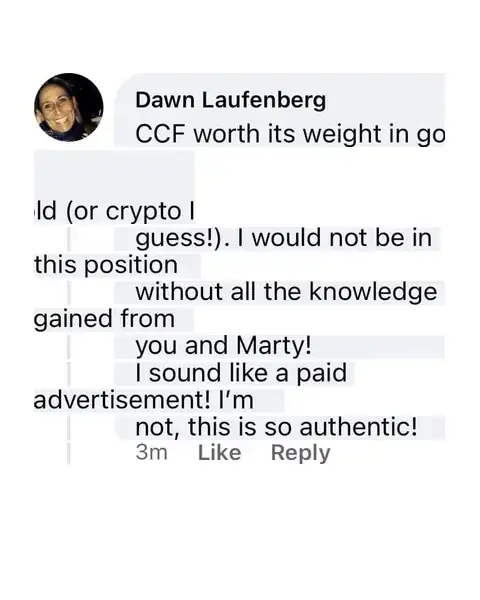 CCF student testimonial: community post from Dawn Laufenberg