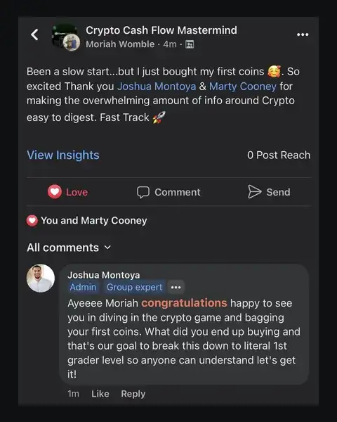 CCF student testimonial: community post from Moriah Womble