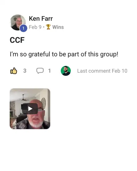 CCF student testimonial: community post from CCF student